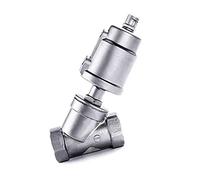 1pc 304ss Pneumatic Angle Seat Steam Valve - 1/2", 3/4", 1" BSPT Female Thread, High Flow Efficiency for Steam & Water(Double Acting 1/2")