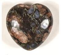 1PC 30mm Llanite Carved Heart Polished Pink Orthoclase w/Blue Quartz Natural Feldspar Gemstone Que Sera Crystal Mineral Collectible Reiki Specimen - China