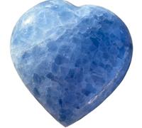 1pc 310-400g Blue Calcite Heart Gemstone Home and Office Decoration Divination