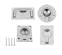 1pc 316 Stainless Steel Recessed Deck Hatch Locker Flush Pull Lift Handle Ring Door Knobs Handles Pull Ring Boat Hardware(48x38mm)