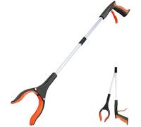 1pc 32" Grabber Reacher Tool Garbage Clip Picker Picking Extended Pliers Sanitary Pickup Cleaning Supplies for Picking Rubbish(Orange)