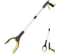 1pc 32" Grabber Reacher Tool Garbage Clip Picker Picking Extended Pliers Sanitary Pickup Cleaning Supplies for Tall Users(Yellow)
