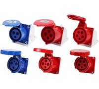 1pc 32A Industrial Plug - 5 Hole Waterproof Socket 380V Three-Phase Exposed for Mechanical Equipment(1133 Hole 16a Hollow)