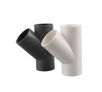 1pc 32mm 40mm PVC Pipe 3 Way Connector Garden Irrigation 1 inch Y Type Water Pipe Adapter Fish Tank 45 Degree Tilted Adapter(White,Inside Diameter 40mm)