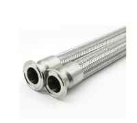1pc 32mm Pipe OD x 1.5" Tri Clamp Braided Flexible Hose 300mm Long 304 Stainless Steel