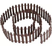 1Pc 35 Inches Brown Mini Fairy Garden Fence, Micro Landscape Miniature Ornaments for Dollhouse, Crafts, Diorama Project, Plant Pot DIY