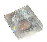 1pc 350-400g Clear Optical Calcite Raw Cube Iceland Spar Slab Stone Rough Crystal Minerals Stones