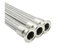 1pc 38mm Pipe OD x 1.5" Tri Clamp 304 Stainless Steel Braided Soft Tube Length 500mm
