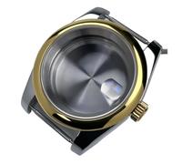 1PC 39mm DJ NH35 Case R Bezel Yellow Gold 2 Tone Sapphire Glass SK Mod Parts Fit NH35/36 Movement Steel Watch(Case MS,Glock Clasp)