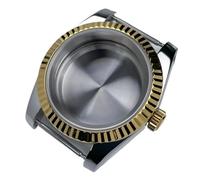 1PC 39mm NH35 Case DJ2T Fluted Bezel Yellow Gold Sapphire Glass SK Mod DJ Modification Parts Fit NH35/36 Steel Watch(Mint,OYS Clasp)