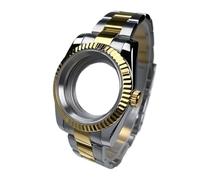 1PC 39mm NH35 Case DJ2T Fluted Bezel Yellow Gold Sapphire Glass SK Mod DJ Modification Parts Fit NH35/36 Steel Watch(RED,OYS Clasp)