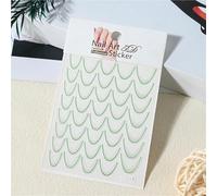 1Pc 3D Gold Hollow Irregular Geometric Nail Stickers Holo Metal Frame Gold/Silver Decals Square Self Adhesive Sliders Nail Deco(9)