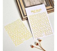 1Pc 3D Gold Hollow Irregular Geometric Nail Stickers Holo Metal Frame Gold/Silver Decals Square Self Adhesive Sliders Nail Deco(4)