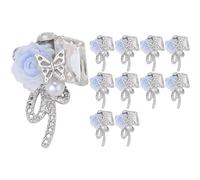 1PC 3D Nail Charms Rose Metal Butterfly Square Rhinestones Decorations Nails Art Charms Accessories Nail Decoration