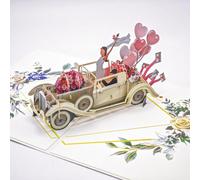 1Pc 3D Pop-Up Wedding Card Just Married Card Romantic Greeting Cards for Bride and Groom for Couples Newlyweds Engagement Anniversary Marriage Valentines Day