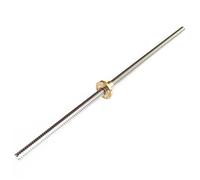 1PC 3D Printer T8 Lead Screw Trapezoidal Rod Lead 2-8mm with Copper Nuts for 3D printer lead screws(Pitch 2mm Lead 8mm,150mm)