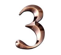 1pc 3D Stereoscopic Sensing House Number 2.7-inch/7cm ABS Metal Door-Head Digital Home Identification Plate(Gold-4)