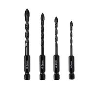 1PC/3PCS/4PCS/7PCS Drill Bit Glass Concrete Drill Bit Masonry Drill Bits For Brick Plastic And Wood Hex Shank Tip Drilling Tools(4PCS)
