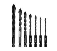 1PC/3PCS/4PCS/7PCS Drill Bit Glass Concrete Drill Bit Masonry Drill Bits For Brick Plastic And Wood Hex Shank Tip Drilling Tools(7PCS)