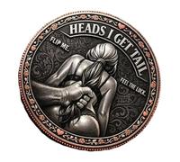 1Pc / 3Pcs Two Sided Flipping Coin Tails I Get Head Coin for Romance Dates Funny Gags and Special Occasions Humor Prank Gift