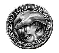 1Pc / 3Pcs Two Sided Flipping Coin Tails I Get Head Coin for Romance Dates Funny Gags and Special Occasions Humor Prank Gift