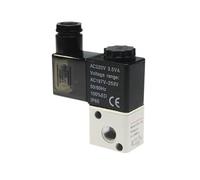 1Pc 3V1-06 2 Position 3 Way Pneumatic Solenoid Valve Port 1/8" Normally Closed Pneumatic Control Valve DC 12V 24V AC 110V 220V(220 Volt)