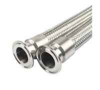 1pc /4'' 1'' 11/4'' 11/2'' 2'' Stainless Steel 304 Tri Clamp Braided Flexible Hose 30/50/100cm Long(Inner Polish,38MM X Ferrule 50.5_100CM Long) Barb Fittings
