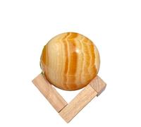 1pc 4-5cm Orange Honey Calcite Sphere Banded Yellow Quartz Crystal Crafts Ball Home Decor Artwork and Gifts Gemstone Stone