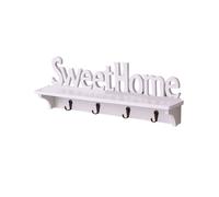 1Pc 4 Hooks Shelves Hat Key Holders Sweet Home Words Storage Shelf Hanging Hooks Wall Mounted Rack Holder