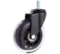 1PC 4 Inch Gold-Plated Rubber Caster Wheel - Medium Duty TPR Silent Wheel For Industrial Trolleys & Trailers(M8-Brake)