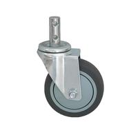 1PC 4-Inch TPR Double-Hole Caster - Silent Wheel for Medical Beauty Trolley 18x50mm Plug Rod(Universal)