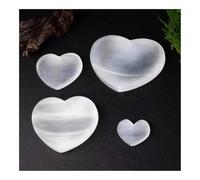 1pc 40-50g Crystal Heart Shape Bowl White Gypsum Coaster Home Decoration Gemstone Stone