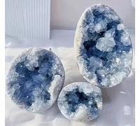 1pc 400-500g Egg Shaped Crystals Stones Blue Celestite Cluster Egg Quartz Crystal Rock Crafts Home Decor