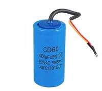 1pc 400uF 250V AC Starting Capacitor For Heavy Duty electronic starter Air Compressor Red Yellow Two Wires Capacitance Meters