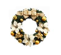1PC 40CM Christmas Wreath with with Bowknot Handcrafted New Year Elegant Holiday Wreath for The Front Door