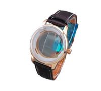 1pc 40mm Cocktail Watch Case Fit For NH38 NH35 Automatic Movement Arch Glass Transparent Backcover Silver/Rose Suit 35mm Dial(Silver 2)
