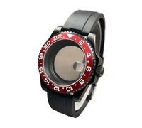 1pc 40mm NH35 Case Full Black Sub Rubber Strap Sapphire Glass Stainless Steel Seik Mod For NH34 /35/36/38 Movement Watch(Set 19,No Cyclops)