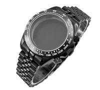 1pc 40mm Watch Case Stainless Steel Sapphire Crystal Waterproof For VK63 VK64 Movement For With Glide Lock Clasp Bracelet(Rose Gold A)