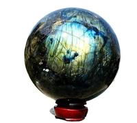 1pc 450-500g Labradorite Ball Rainbow Quartz Crystal Sphere Gem