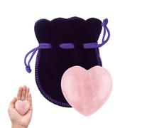1Pc 45mm Rose Quartz Crystals Heart Delicate Healing Crystals Natural Love Hearts Gemstones Stocking Fillers Women Anxiety Relief Crystal Mindfulness Gifts for Women Valentines Day Gifts for Her