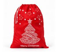 1Pc - 46 x 60cm Large Christmas Santa Sack Snowflake Snowman Merry Christmas Printed Stocking Xmas Gifts Bags for Kids, Jumbo Father Christmas Santa Clause Costume Accessories