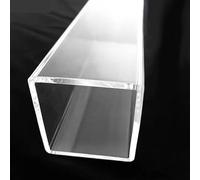 1pc 490mm Acrylic Square Pipe - Clear PMMA Plastic Hollow Duct, Customizable Sizes 10-200mm Width(200x200x4mm)