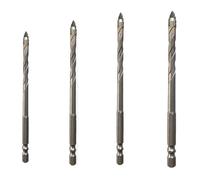 1PC/4PCS Cross Sharp Teeth Tungsten Steel Alloy Drill Bit Staggered Serrated Four-edged Bully All Ceramic Glass Marble Drilling(4Pcs)