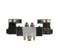 1pc 4V120-06 4V420-15 4V320-10 Air Pneumatic Solenoid Valve 5 Way 2 Position 1/4" Aluminum Alloy Internal DC12V DC24V(4V120-06 DC24,No Fittings)