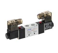 1pc 4V220-08 Air Pneumatic Double Coil Solenoid Valve 5 Way 2 Position with Fittings Muffler(4V220-08,AC 110V)