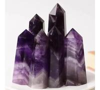1pc 5-6cm Amethyst Hexagonal Wand Fantasy Quartz Tower Crystal Points for FengShui Home Decoration