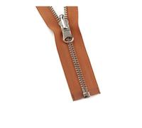 1PC 5# 70/90cm Light Gold Tooth Metal Zipper Metal Rotary Slider Double Side Puller Open-End Zipper DIY Garment Sew Zips(Orange,90cm)