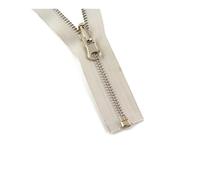 1PC 5# 70/90cm Light Gold Tooth Metal Zipper Metal Rotary Slider Double Side Puller Open-End Zipper DIY Garment Sew Zips(Off White,90cm)