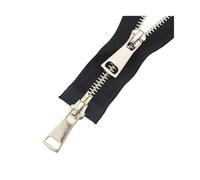 1pc 5# 70/90cm Light Gold Tooth Metal Zipper Multi-Color Open Ended Double Slider Two-Way Zipper Replaceable Jacket Coat Repair DIY Sewing Accessories(Black,90cm)