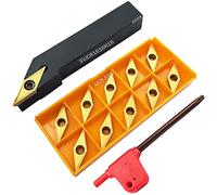 1pc 5/8"/16mm SVJCR1616H16 Indexable Carbide Turning Tool Insert Holder Metal Lathe Cutting Tools with 11pcs VCMT331/ VCMT160404 Indexable Carbide Turning Insert Cutter Blade……